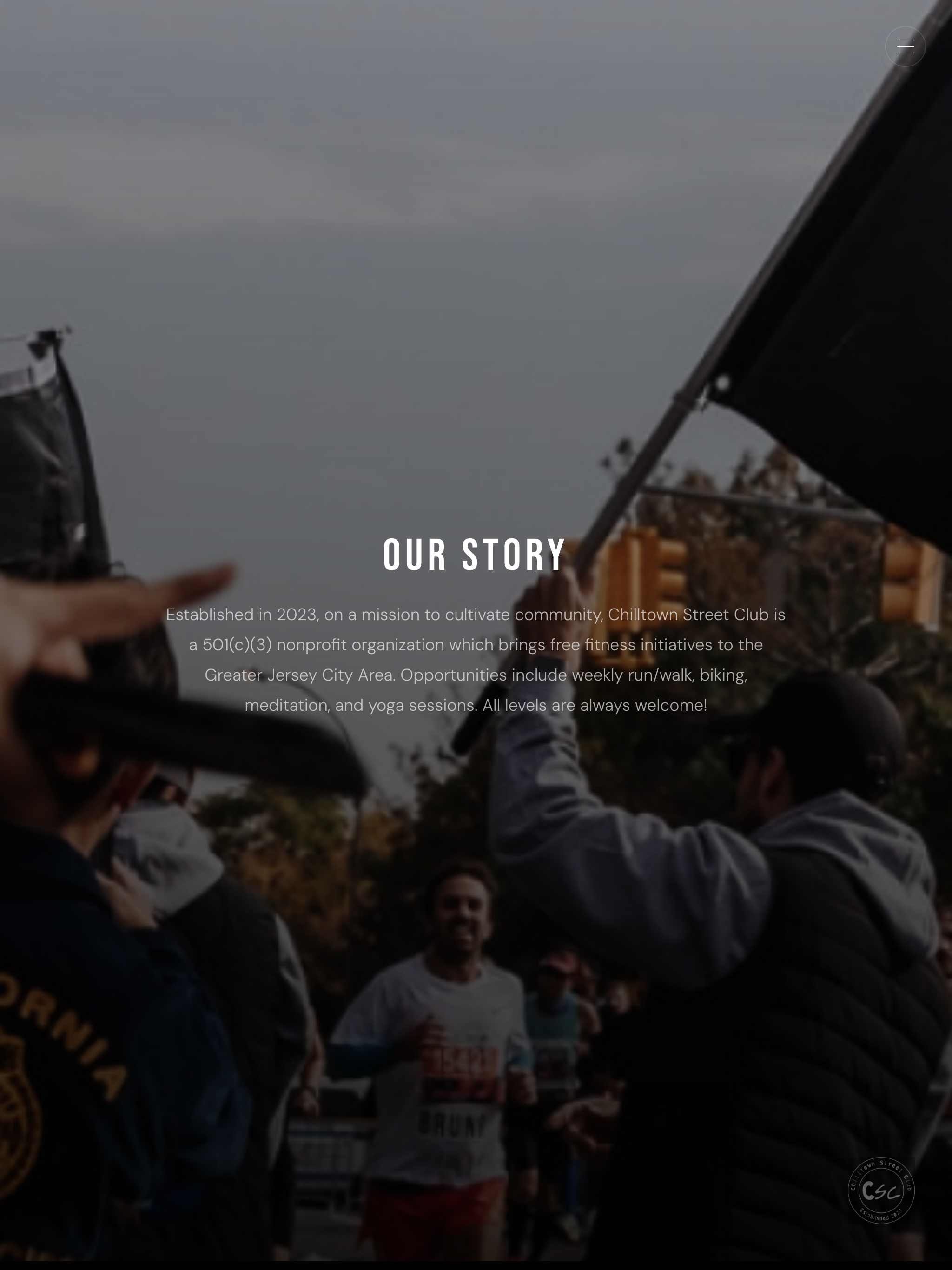 Chilltown Street Club website on tablet